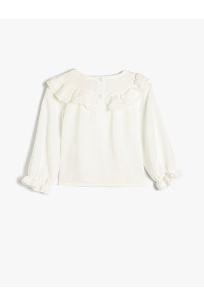 Koton Shirt Long Sleeve Ruffle Detailed Viscose Fabric with Rubber Sleeves