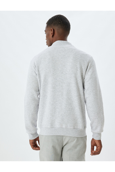 Koton Βαμβακερή ζακέτα με μακρυμάνικο γιακά με φερμουάρ - Λεπτομέρεια τσέπης