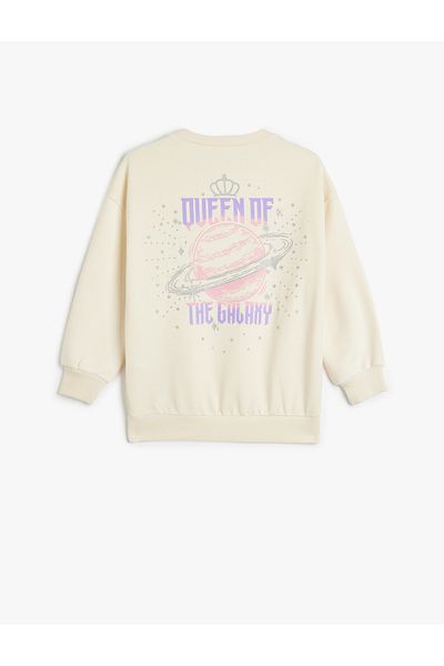 Koton Long Sleeve Crew Neck Sweatshirt - Print Detailed Hoodie
