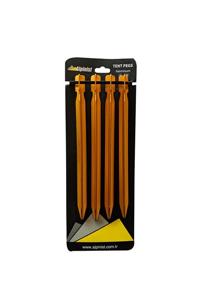 SAVEX Alpinist 6061 Aluminum Tent Stake - 18 Cm Orange, Set of 4