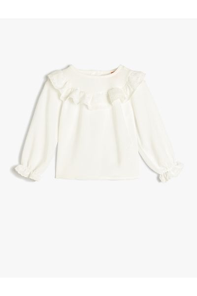 Koton Shirt Long Sleeve Ruffle Detailed Viscose Fabric with Rubber Sleeves