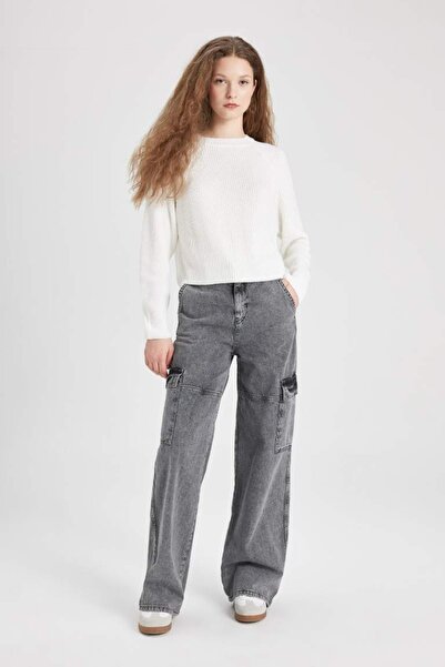 DeFacto Women's Sweater L2567Az/Er105 Ecru