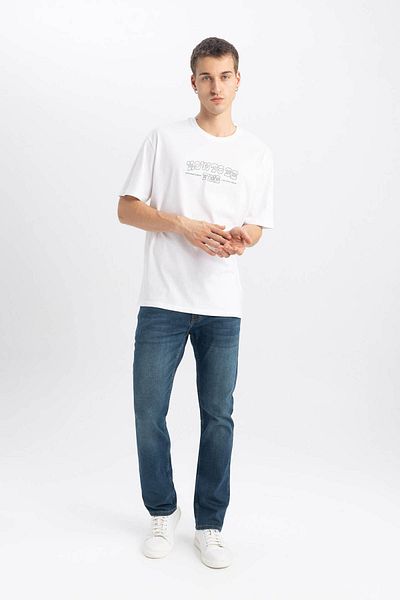 DeFacto Sergio Regular Fit Regular Fit Κανονική σωλήνωση μέσης τζιν παντελόνι R9026az23sp