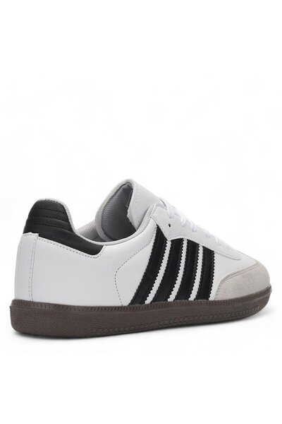 Veron Unisex 40-44 Beyaz Siyah Mükemmel Kalıp Kaymaz Taban Sneaker