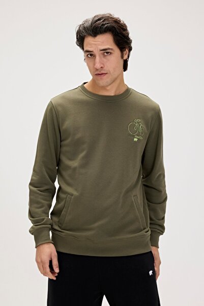 Bad Bear Men's Khaki Sweatshirt - Runway Printed