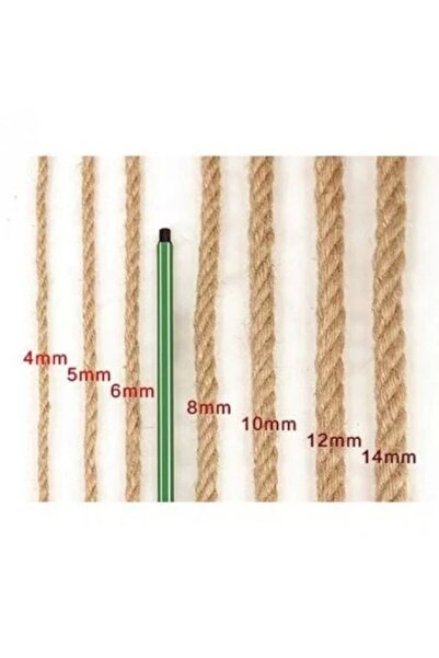 GÜVEN Jüt Halat 8 Mm 50 Mt Hasır Ip Urgan Ipi Dekoratif Ip