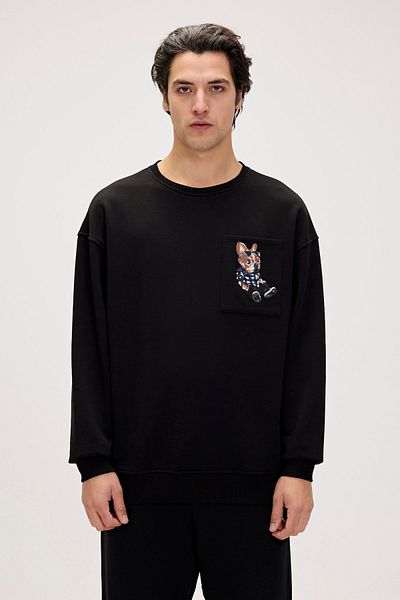 Bad Bear Javed Black Men's Printed Sweatshirt