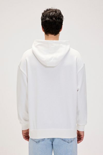 Bad Bear Drake White Men's Oversize Hooded Sweatshirt