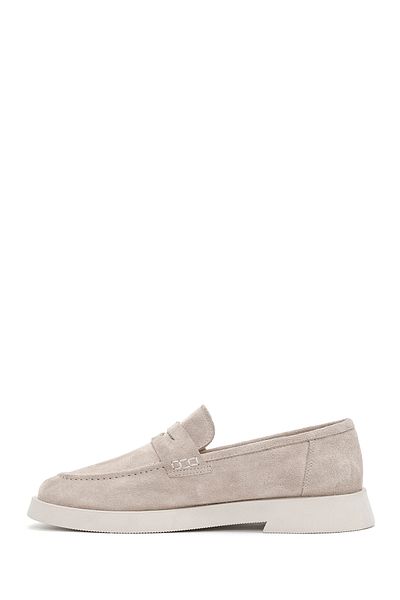 Derimod Beige Suede Leather Women's Loafer - Masculine, Model No: 24Wfd 132810