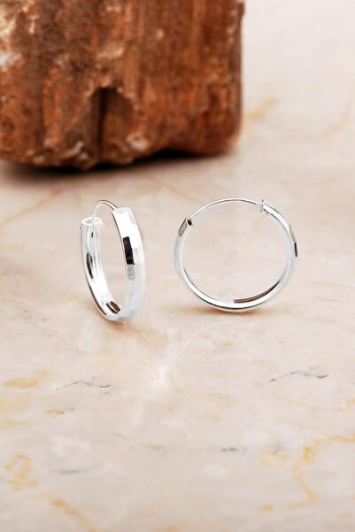 Sümer Telkari 17 Mm Parlak Gümüş Halka Küpe 7051