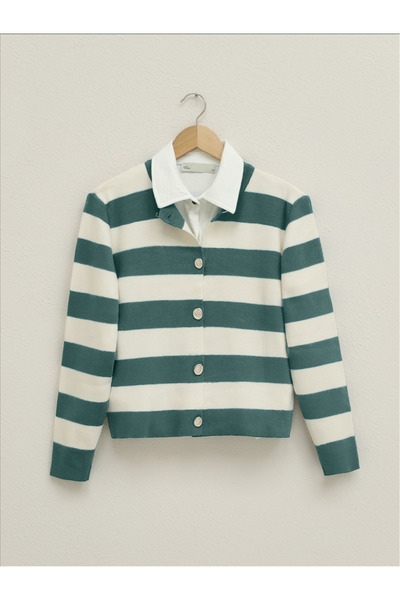 HİJABAYA Κοντή ζακέτα με μεταλλικά κουμπιά Ringelli