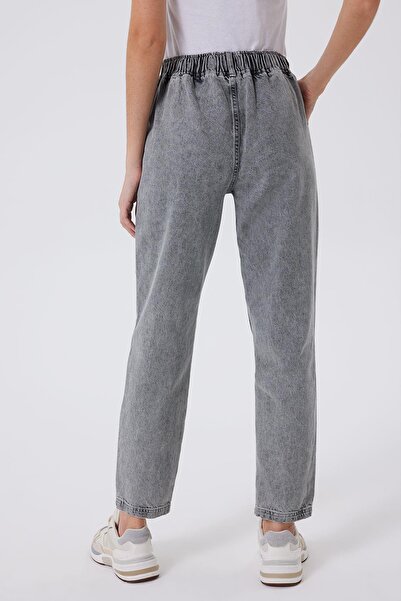 Lee Cooper Jogger Normal Waist Relaxed Fit Ankle Elasticated Leg Gray Women's Jeans