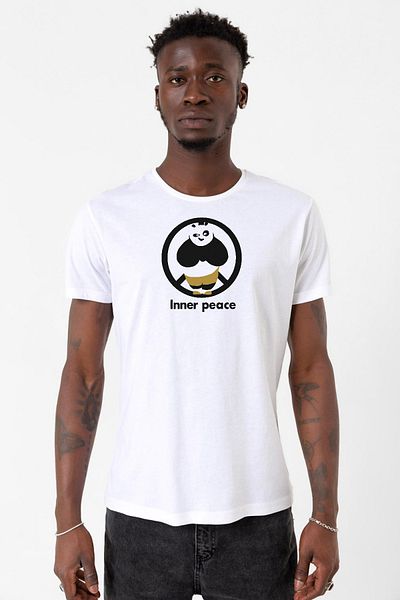 Tshirthane Ανδρικό μπλουζάκι Kung Fu Panda Inner Peace White