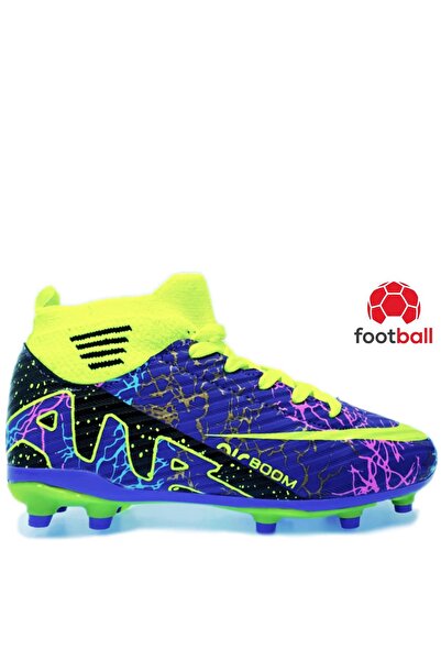 Kidx Laliga Airboom Pro Futbol Ayakkabısı Çocuk Ve Genç Çoraplı Krampon Mor