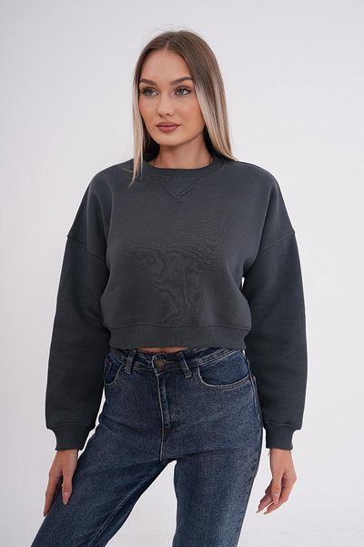 ŞİMAL Krátká dámská mikina Crew Neck 245117 - tři vlákna