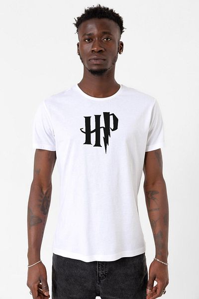 Tshirthane Ανδρικό μπλουζάκι με λογότυπο Hp White