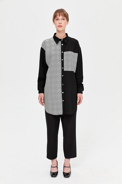 Esswaap Black Plaid Tunic - Comfortable Fit