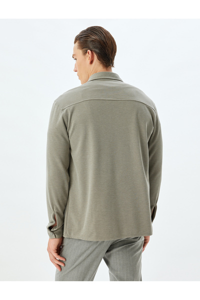 Koton Cămașă cu mânecă lungă, cu buzunar, amestec de viscoză