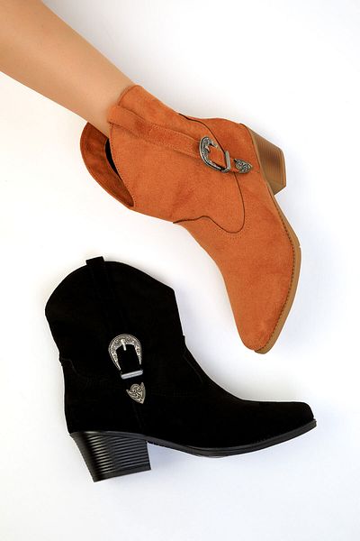 SOHO Tan Suede Γυναικείες Μπότες - 19587 Model Bootie