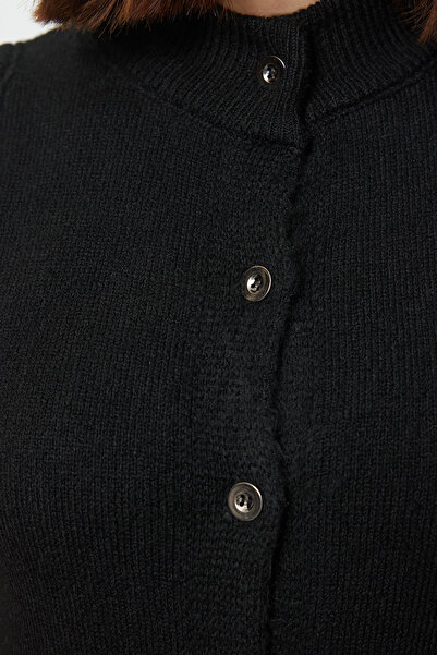 Trendyol Collection Vestă neagră de tricotaj cu textura moale ediție limitată TWOAW24HI00403