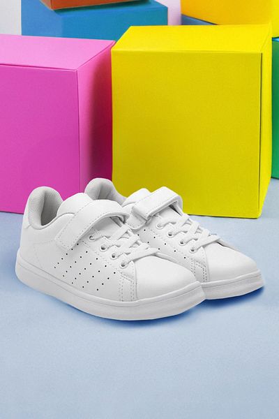 TRENDYOL SHOES Fehér tépőzáras gyermek uniszex gyerek sportcipő TAKAW25SN00036