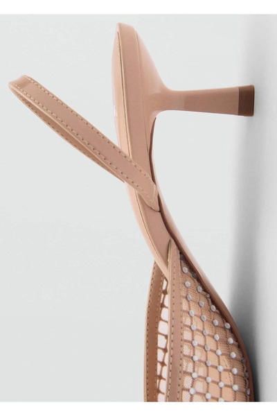 MANGO Woman Parlak file topuklu ayakkabı