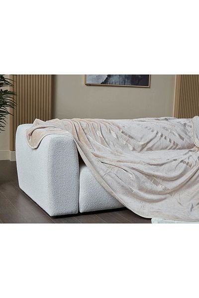 Doqu Home Double Blanket Perlına Cream - Embos