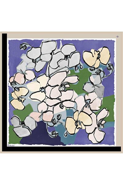 Armine Μωβ Μεταξωτό Φουλάρι με Σχέδιο 8914-52