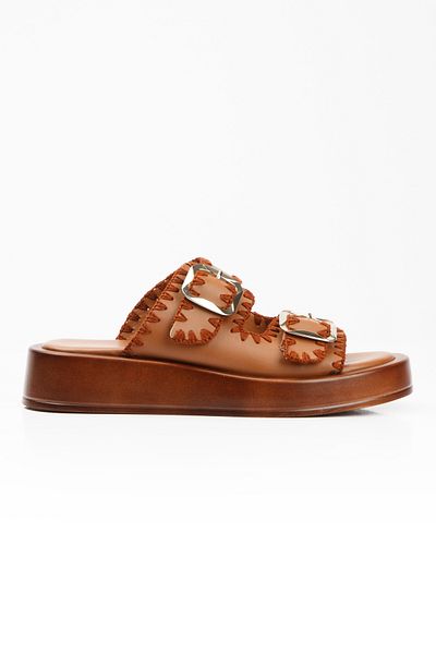 MFT AYAKKABI Tan Style - Γυναικείες Παντόφλες Buckle