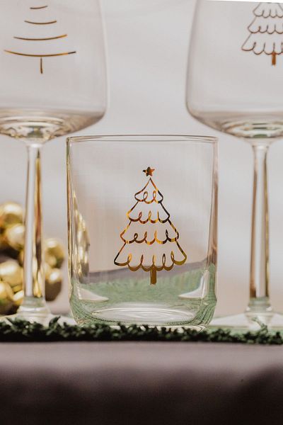 Rakle New Year - Set of 4 Christmas Tree Water Glasses 350 Cc
