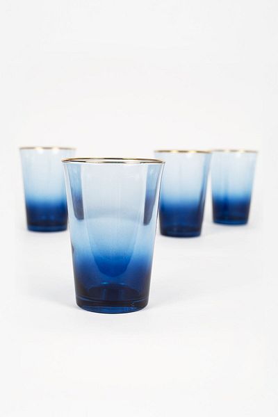 Rakle Gold Iconic 4-Piece Water Glass Set Blue 290 Cc