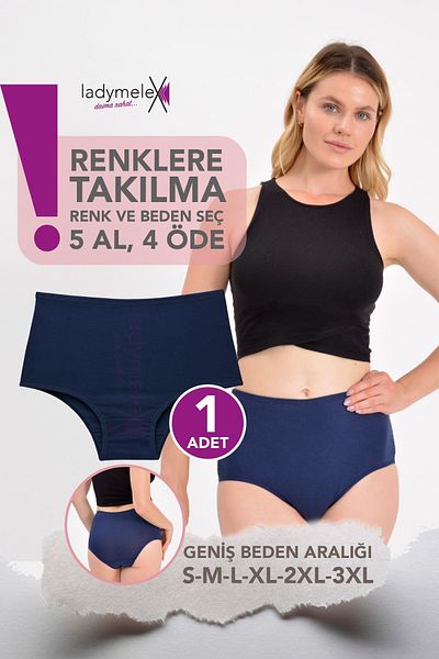 LadyMelex Slip de damă cu talie înaltă - bumbac, elastic și moale (S-M-L-XL-2XL-3XL)