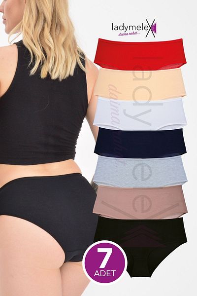 LadyMelex Γυναικεία κιλότα 7 τεμαχίων - XL-2XL-3XL-4XL-5XL-6XL Βουργουνδίας Βιζόν Ναυτικό Γκρι Μαύρο Λευκό δέρμα