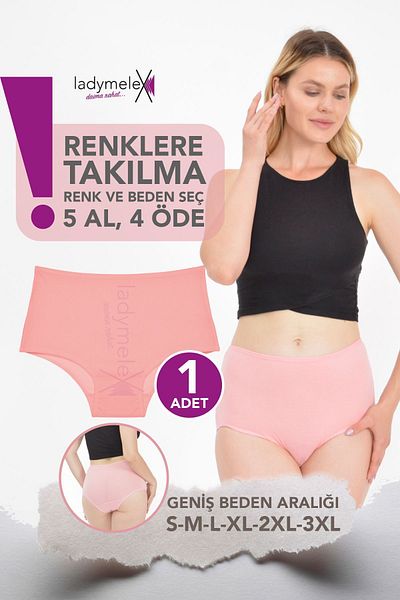 LadyMelex Slip de damă cu talie înaltă - bumbac, elastic și moale (S-M-L-XL-2XL-3XL)