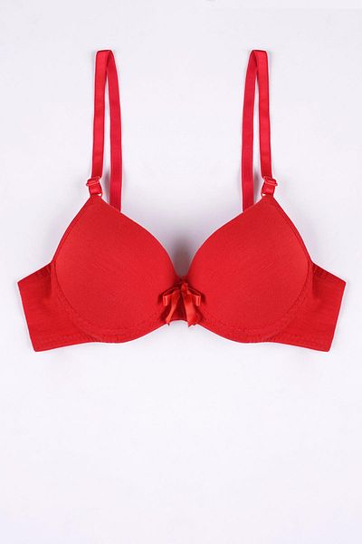 EMINNA Red Colored Padded Supported Bra