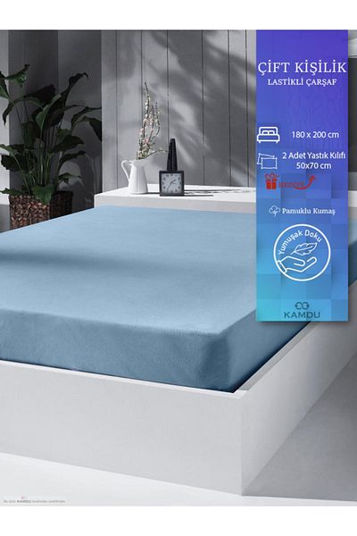 Qottox Avantgarde 180X200Cm King Size Cotton Double Elastic Sheet