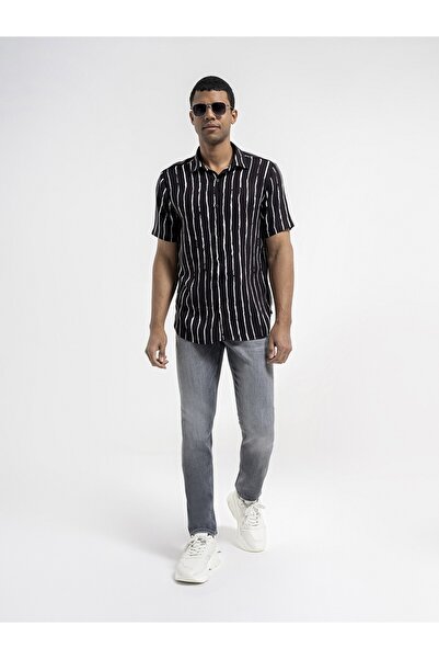 Loft Мъжка риза с къс ръкав - Lf2035179 Черна