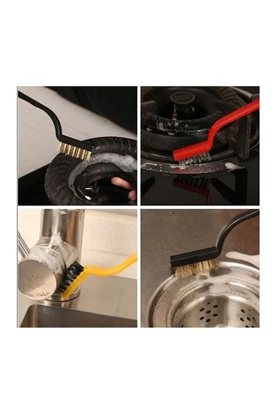 Hane216 Set of 3 Wire Brush Oil Dirt Rust Remover Cleaning Set Kitchen Oven Cooker Sink Cleaning Brush