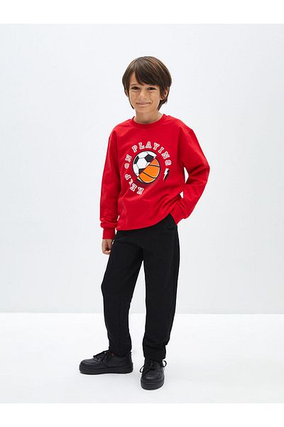 LC Waikiki Μακρυμάνικο φούτερ και φούτερ με στάμπα Boy - Crew Neck