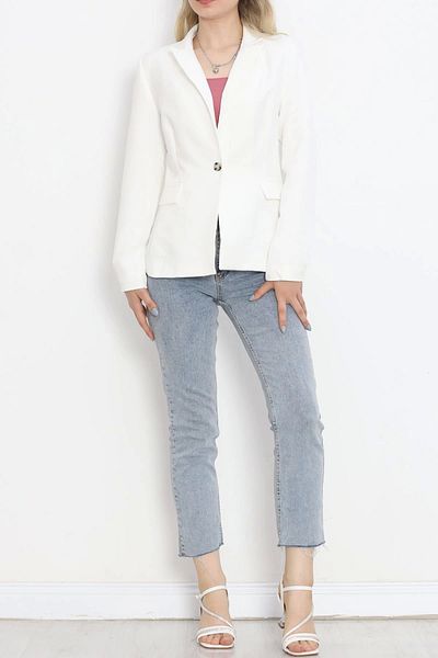 Pameranclths White Kazax Blazer Jacket - 18851.1247.
