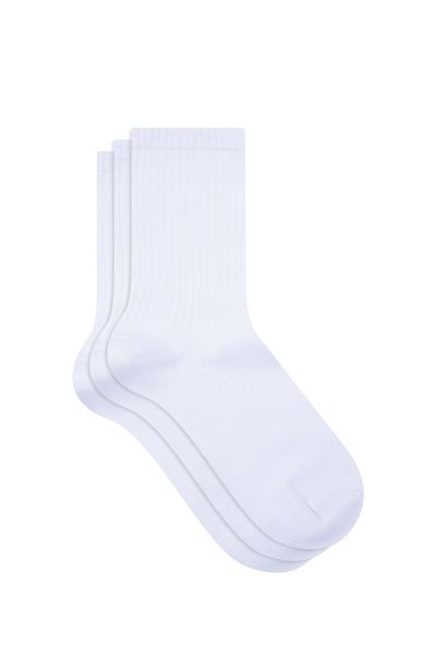 Zerenyus Λευκές αθλητικές κάλτσες Unisex Socket 3 συσκευασιών