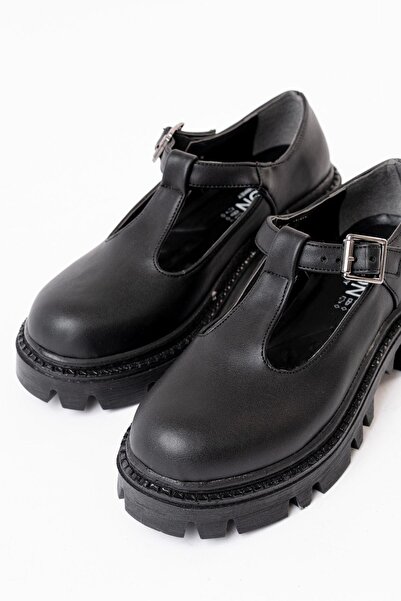 Aymood 868-757 Siyah Günlük Yüksek Tabanlı Loafer Ayakkabı