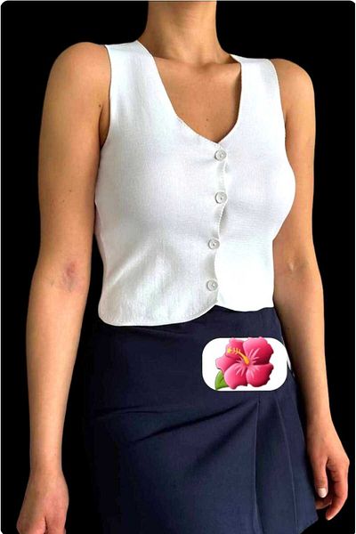 aytenli Standard Size Knitwear Vest - Buttoned Front