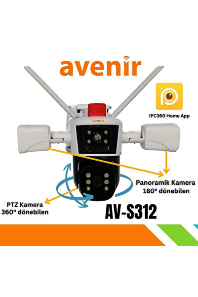AVENİR Av-s312 12mp 360 Derece 180 Panoramik Wifi Kamera Panelsiz