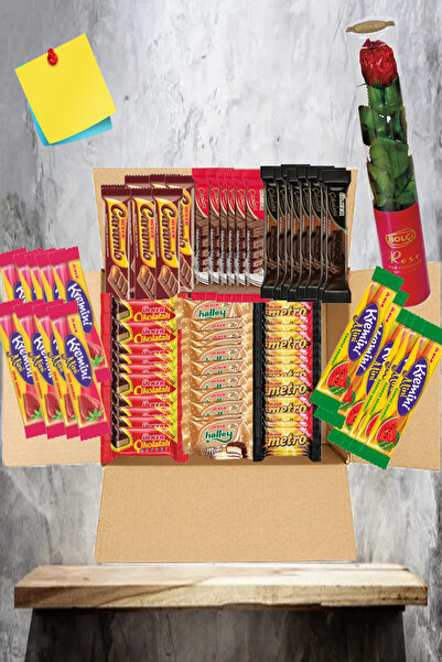 Ülker Sevgililer Günü Paketi(TOPLAM 160 ADET MİNİ ÜRÜN 1 ADET BOLÇİ GÜL ÇİKOL...