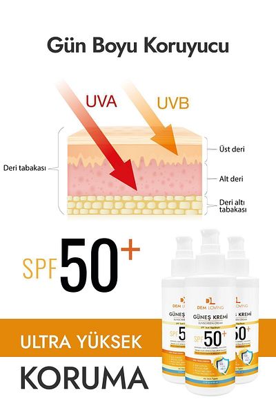 DEM LOVİNG Sunscreen 50 Spf |   (No White Left) |   Face&Body |   Tone Equalizer High Protection |   50ml