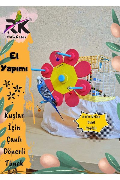 Ciko Kafes Bird Perch - Fun and Rotating Bell Design