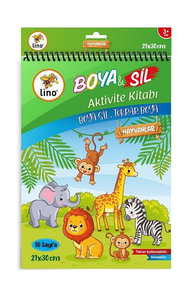 Lino Lino Paint - Activity Book Animals A4 Size (Removable)