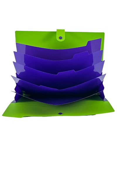 Kobest A4 STRAP 5 COMPARTMENT BRIEFCASE - GREEN - PURPLE