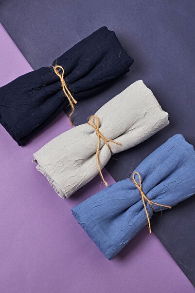 Organic Scarfs Tesettür Hijab Kadın Bambu Kraş Şal Modeli-3'lü Set